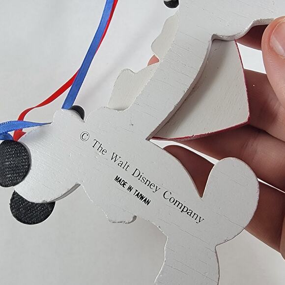 Vintage Mickey & Minnie Wooden Heart Ornament 1990s Disney Christmas - Picture 8 of 10